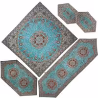 ترمه رومیزی شوکران یزد  طرح گوهر  ست پنج تکه