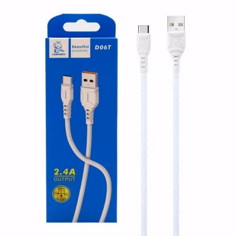 کابل شارژ فست Type-C Denmen D06T 2.4A