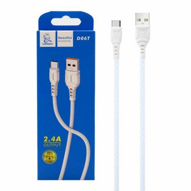 کابل شارژ فست Type-C Denmen D06T 2.4A