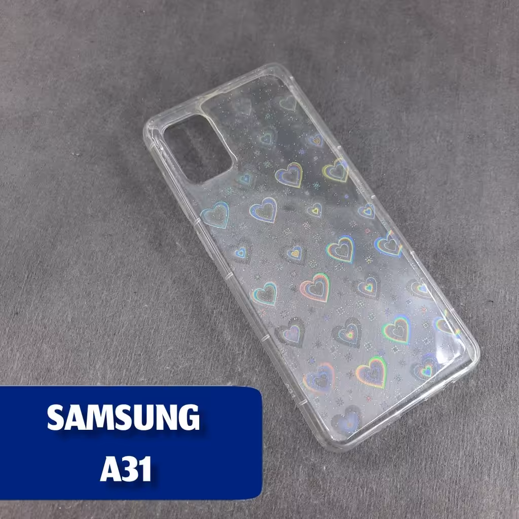 قاب گوشی سامسونگ A31 شفاف قلب سه بعدی 7رنگ