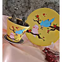 ست دو تیکه دیوارکوب سفالی سایز 20 و گلدان سفالی سایز 10