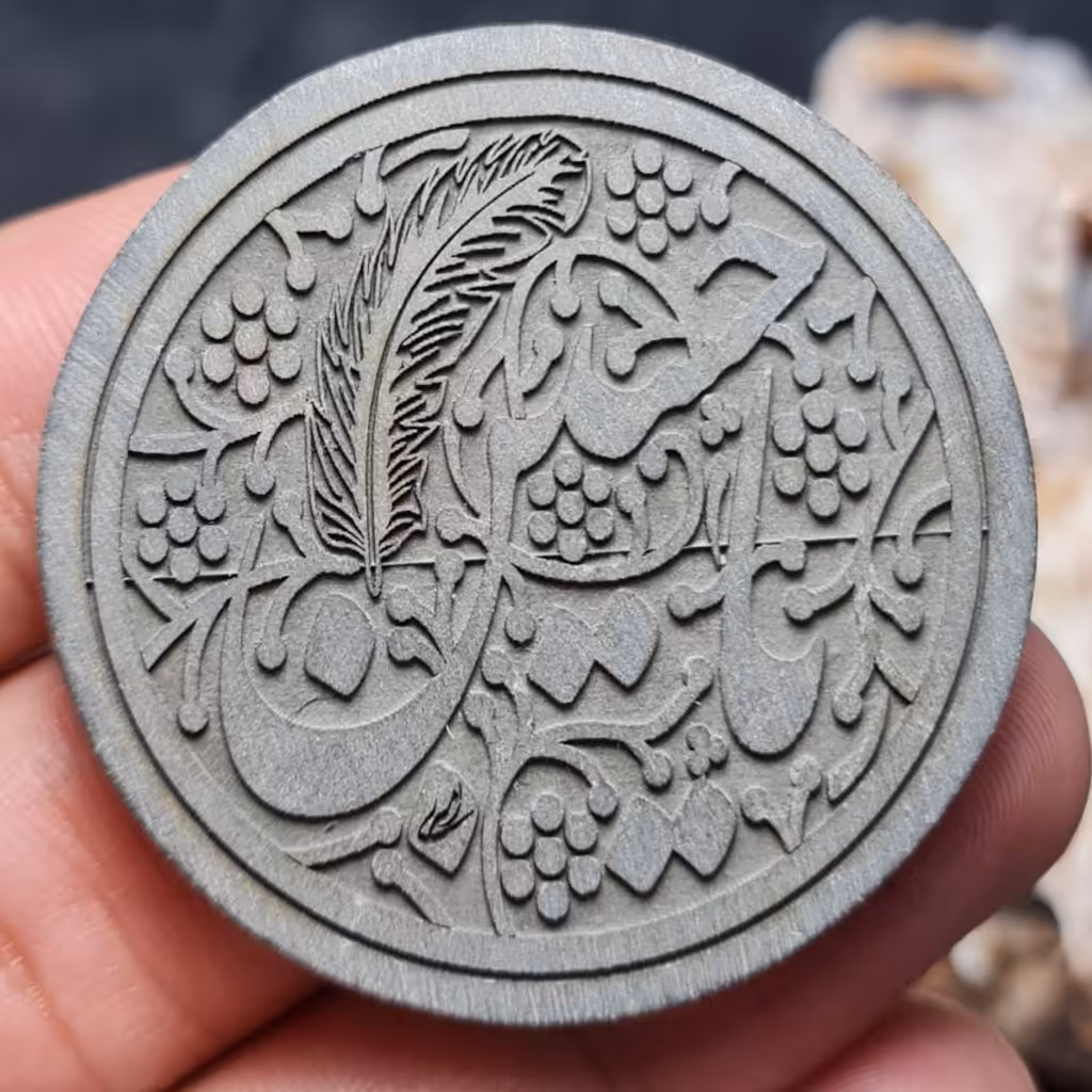  نگین درشت مدالی فوق العاده زیبای سنگ طبیعی حدید سماقی اصل معدنی
کد 27475