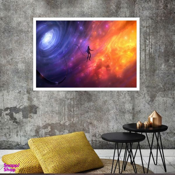 تابلو بکلیت طرح کهکشان و فضانورد مدل قاب شاسی W-s8322