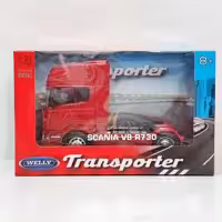 ماکت کشنده فلزی اسکانیا V8 R730 سایز بزرگ ویلی  اتاق بلند رنگ زرشکی welly 