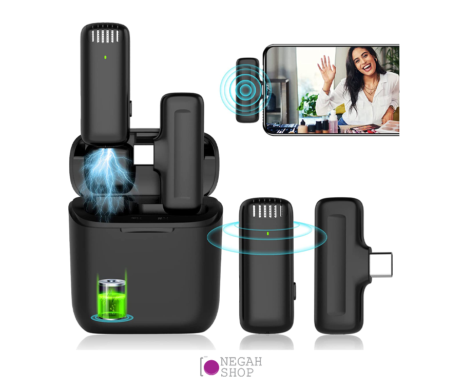 میکروفون بی سیم Type C Receiver Port با کیس شارژ