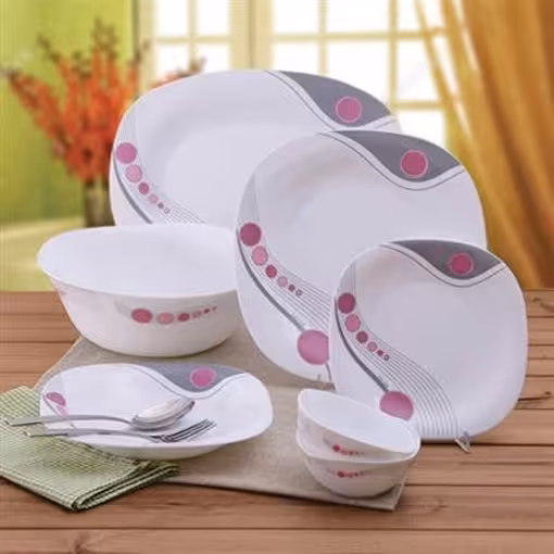 سرویس غذاخوری گلکسی پارس اپال 6 نفره 28 پارچه مربع