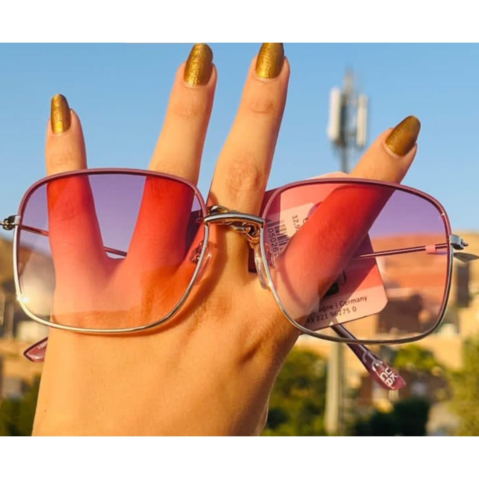 عینک آفتابی uv400 فرم صورتی