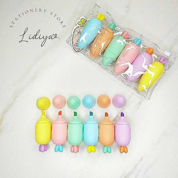 هایلایتر شش رنگ پاستیلی هویج