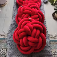 کوسن گره ای مخمل کُره ای  مدل پنج پر  ابعاد 47 در 47 در 15 سانتیمتر 1 کیلوگرم