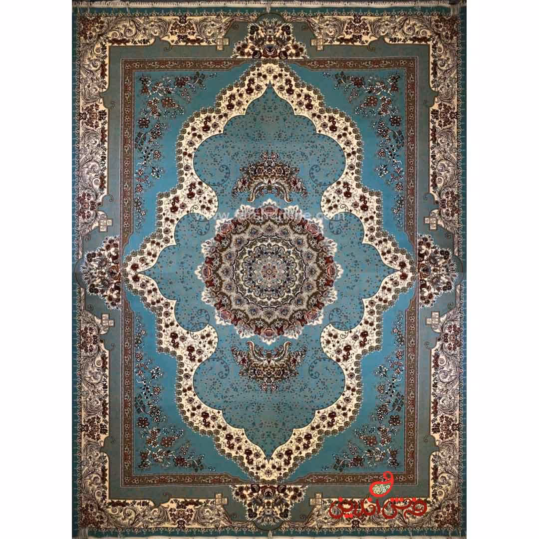 فرش ماشینی شاهکار صفویه 4717 آبی