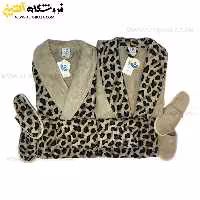 سرویس حوله عروس و داماد 10تکه طرح پلنگی خاکی پودایران