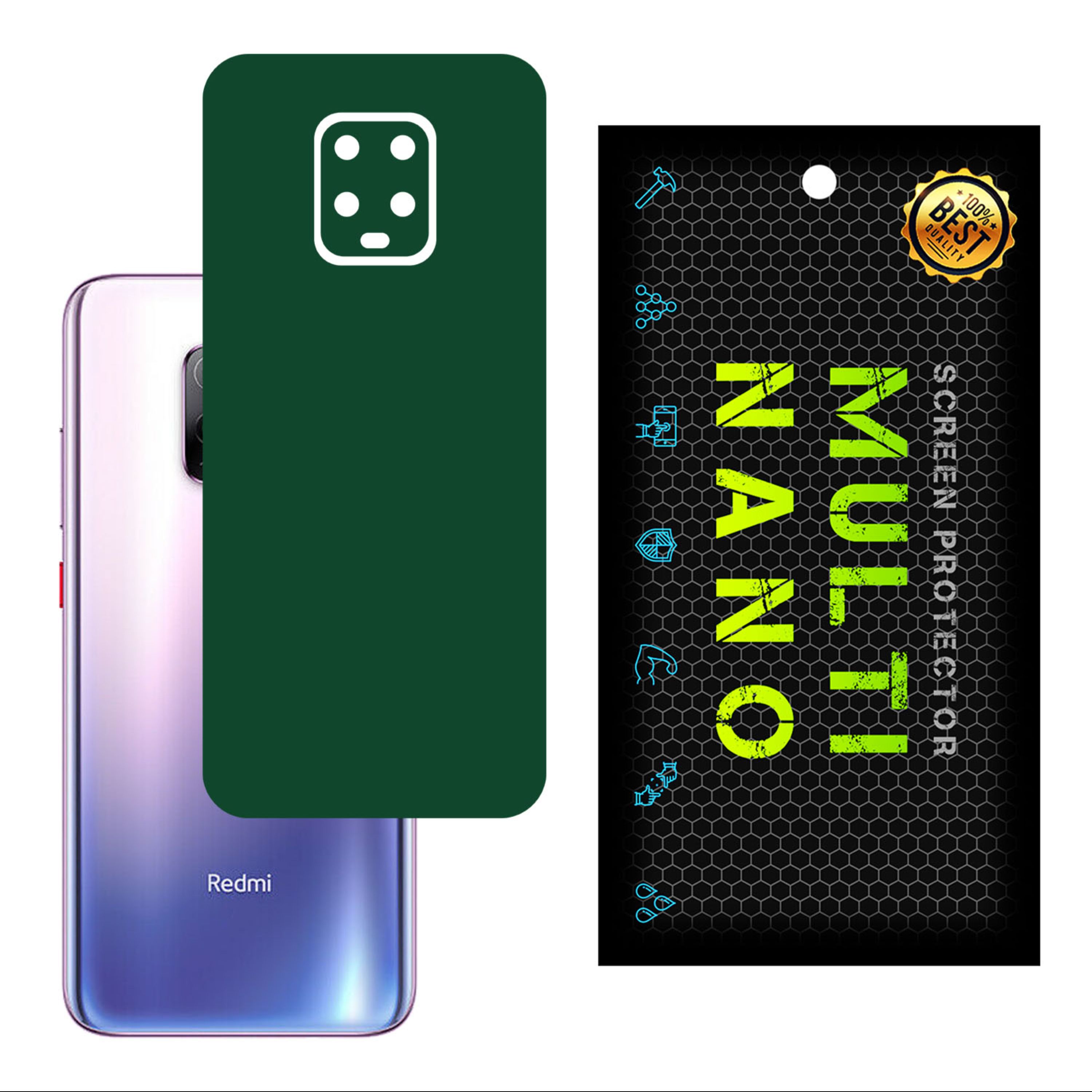 برچسب پوششی MultiNano مدل X-F1M-Green برای پشت موبایل شیامی Redmi 10X Pro