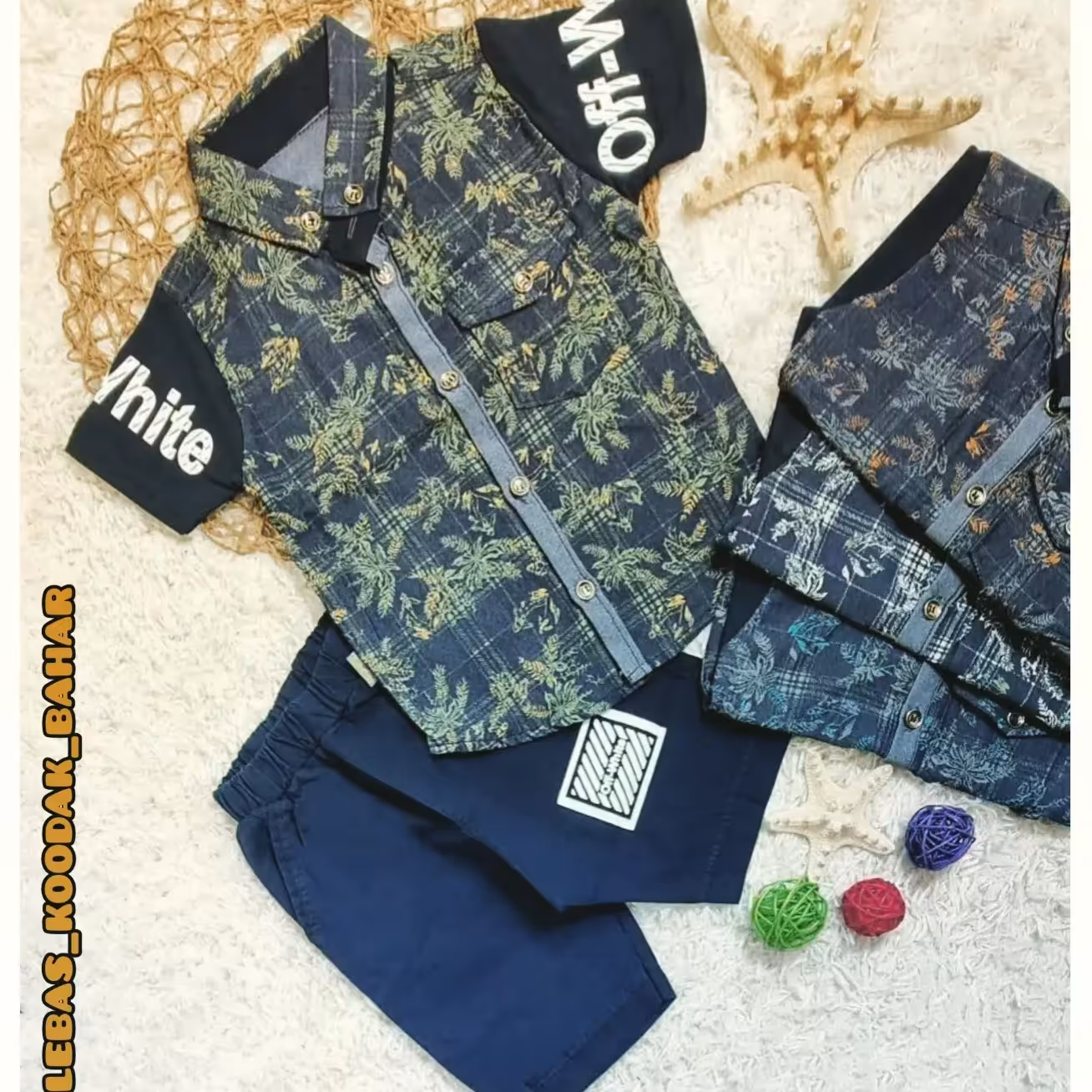 ست تیشرت و شلوارک  شیک پسرانه جنس تنسل کیفیت عالی سایز 1 تا 7 سال با قیمت عالی