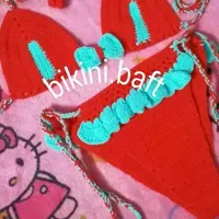 دو تیکه شنا دخترانه بافتنی دستباف