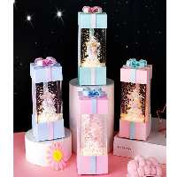 گوی موزیکال و چراغ دار طرح دختر و یونیکورن