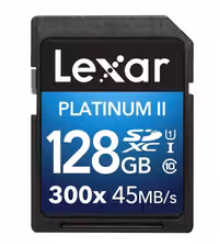 کارت حافظه  لکسار مدل Platinum II 300x SDXC با ظرفیت 128 گیگابایت