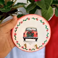 جاکلیدی ماشین،کارشده با دست،جنس سفال،قابل شستشو،قابل نصب کردن آسان