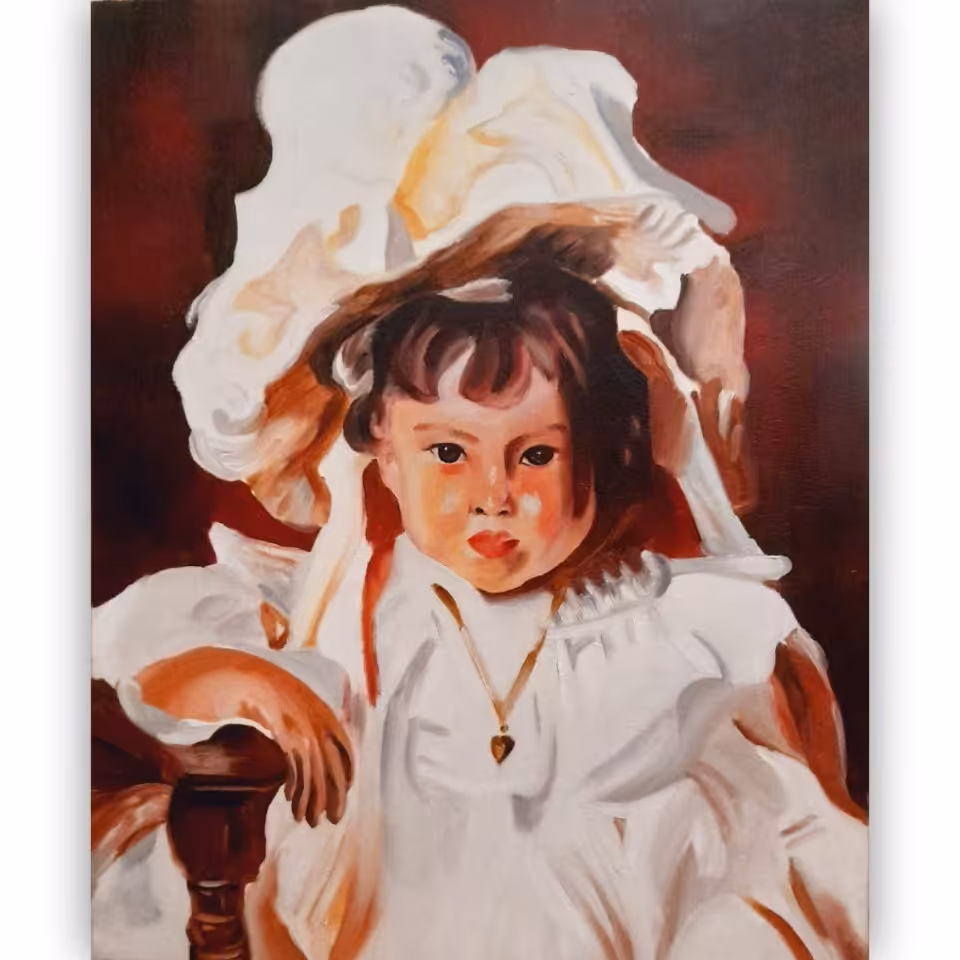 نقاشی تکنیک رنگ روغن بچه با ابعاد مختلف 