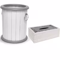 سطل وجادستمال هوگو AROسفید نقره ای