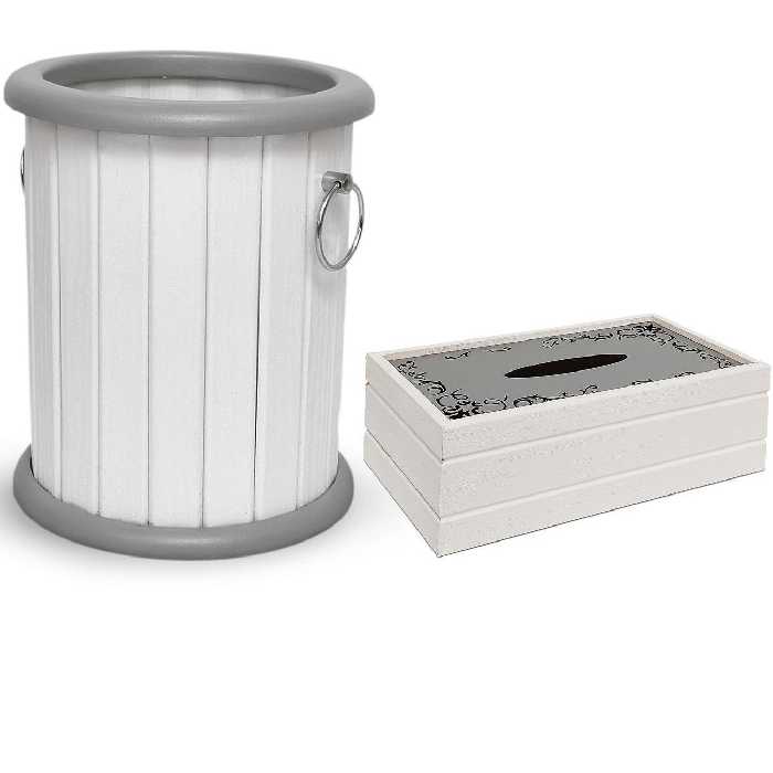 سطل وجادستمال هوگو AROسفید نقره ای