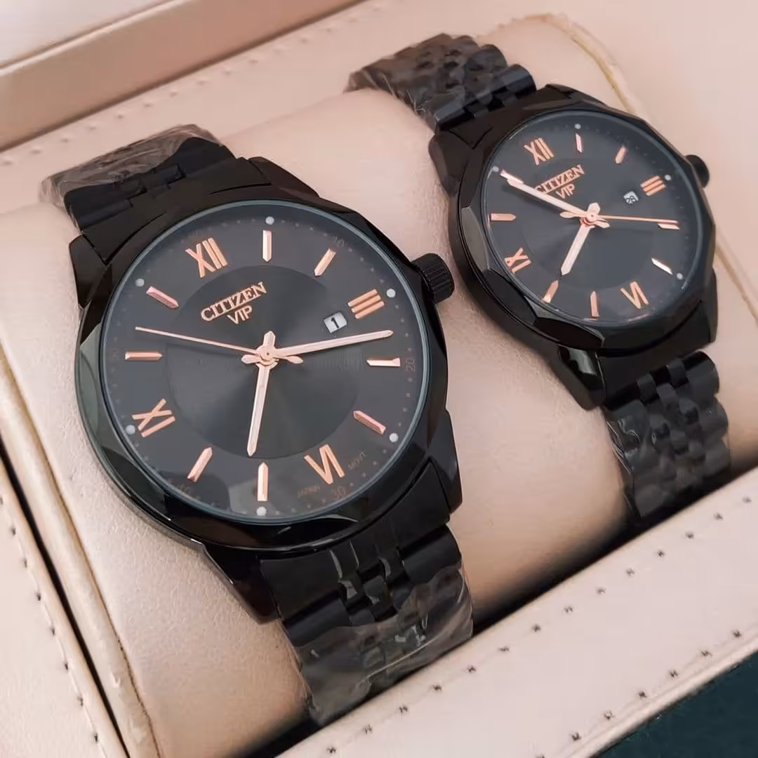 ساعت ست کلاسیک سیتیزن طرح ساده کلاسیک موتور ژاپن درجه یک دارای تقویم روز شمار  
