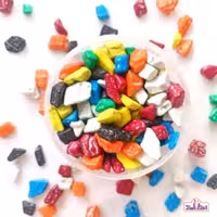 شکلات سنگی رنگی 250 گرمی اعتماد (دراژه سنگی کاکائویی)