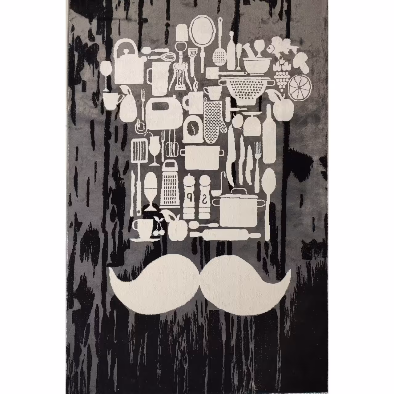 فرش ماشینی کاشان طرح a120 مشکی