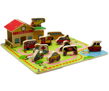 ست ساختنی کلبه و ماشین چوبی