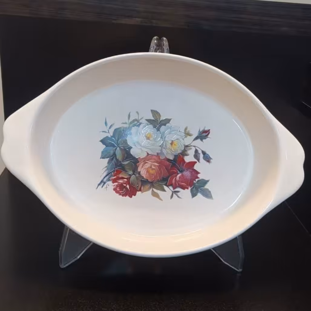 دیس مرغ خوری بیضی (طرح گل سرخ)