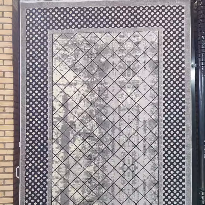 فرش12متری طرح فانتزی مناسب اتاق خواب رنگ طوسی کد2035