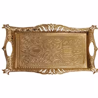 سینی استیل بزرگ طلایی