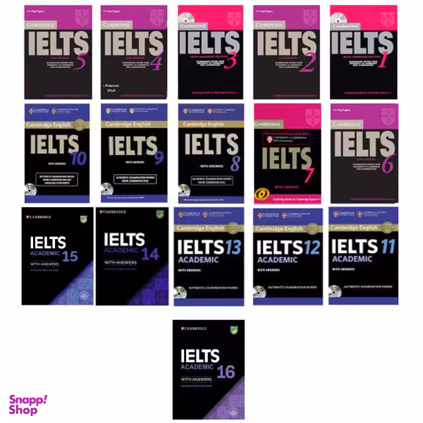 کتاب Cambridge IELTS Academic / اثر جمعی از نویسندگان انتشارات کمبریج 16 جلدی