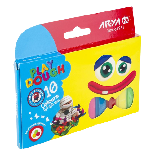 خمیر بازی 10 رنگ مقوایی آریا