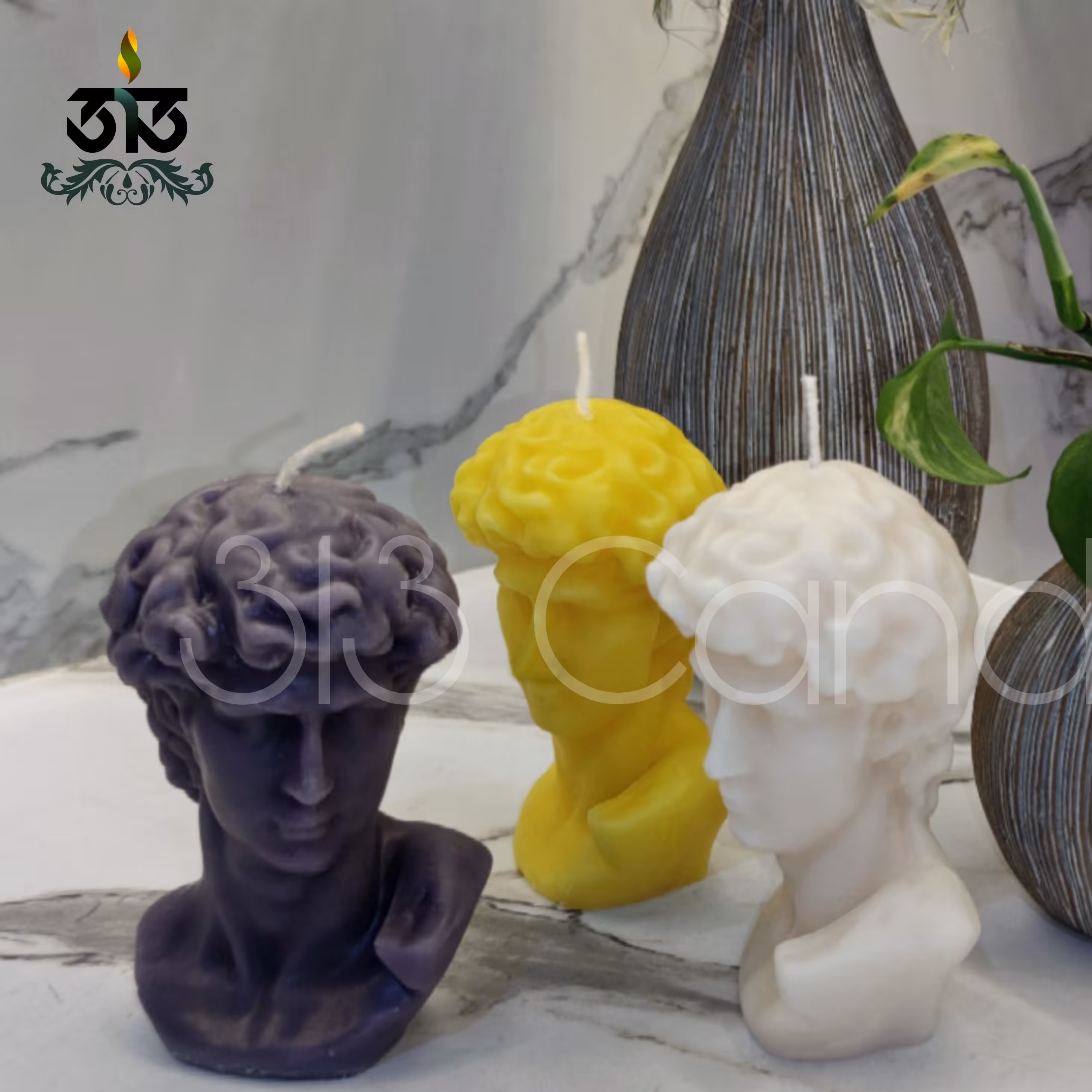 شمع های دست ساز 313، مدل سردیس حضرت داوود ع 12 سانتی متر در رنگهای مختلف، مناسب دکوراسیون، هدیه، مدیتیشن