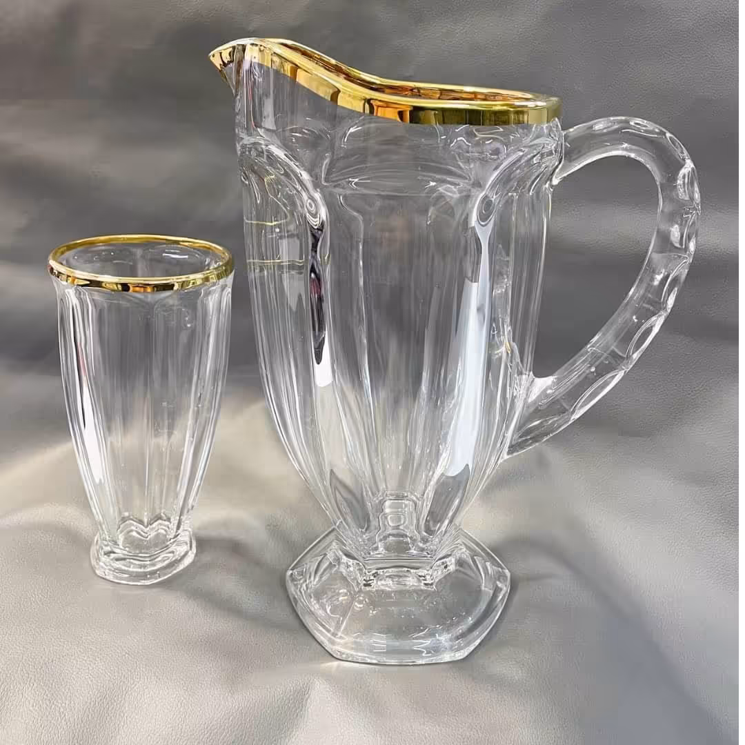 پارچ و لیوان پترا لب طلا  با ارسال رایگان