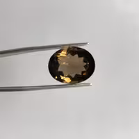 نگین قیمتی اسموکی کوارتز بیضی 240167