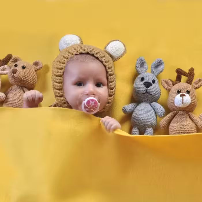 پک 3 عددی حیوانات بافتنی در رنگ های دلخواه قابل ارائه به صورت تکی