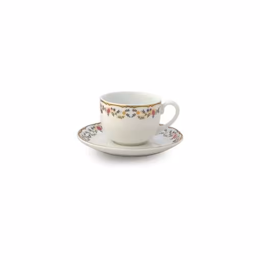 سرویس چای خوری چینی زرین ایتالیا اف طرح گلستان 12 پارچه