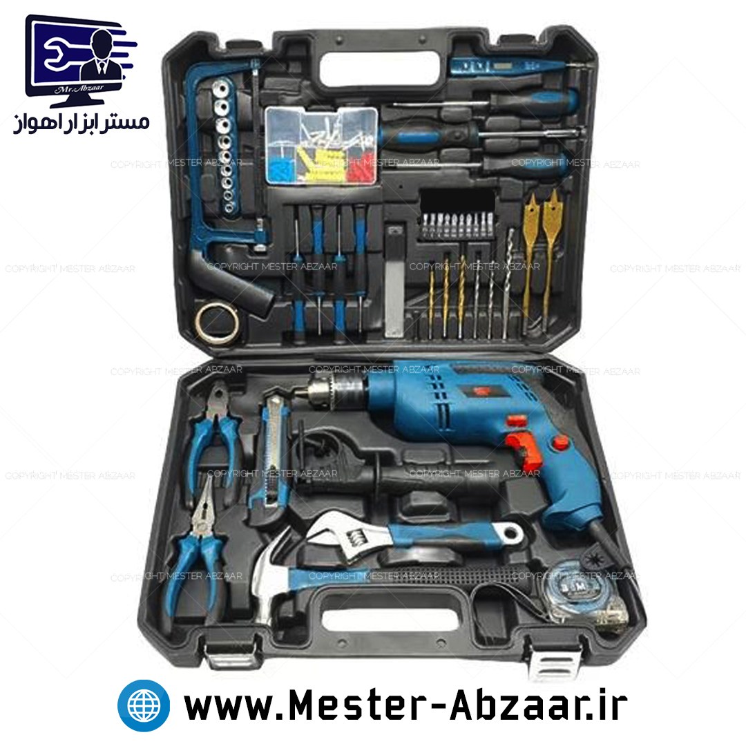 کیت دریل 13 چکشی 1200 وات کیف ابزار کامل باس ارسال رایگان مدل BOSS BS1308
