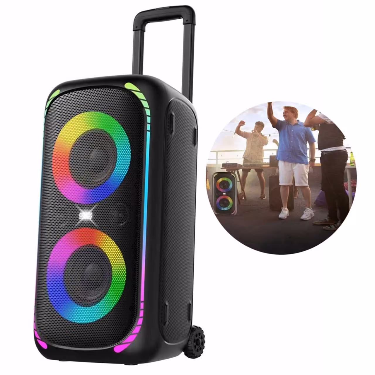 اسپیکر بلوتوثی شارژی طرح چمدان پورودو مدل PD-BASHX-BK