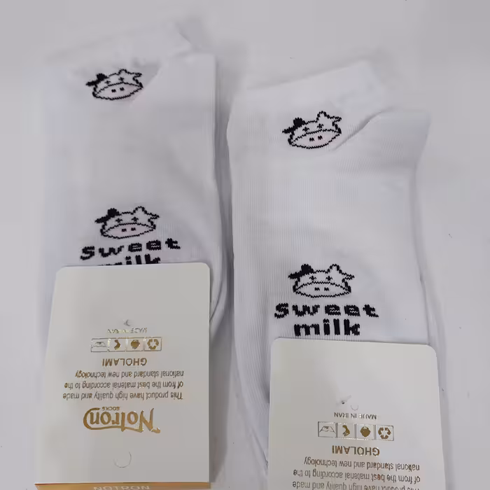 جوراب مچی اسپورت زبرا 2عدد به رنگ سفید طرح دار لنگه به لنگ مناسب فصل