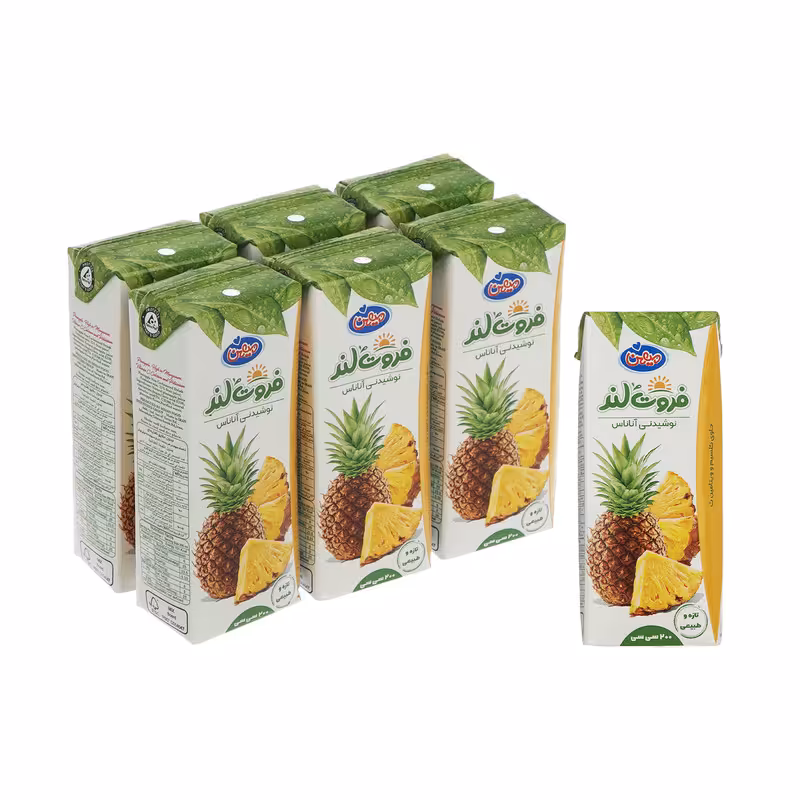 نوشیدنی آناناس میهن - 200 میلی لیتر بسته 6 عددی 