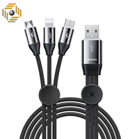 کابل تبدیل USB به USB-C/microUSB/لایتنینگ باسئوس مدل CAMLT-FX01 طول 1 متر