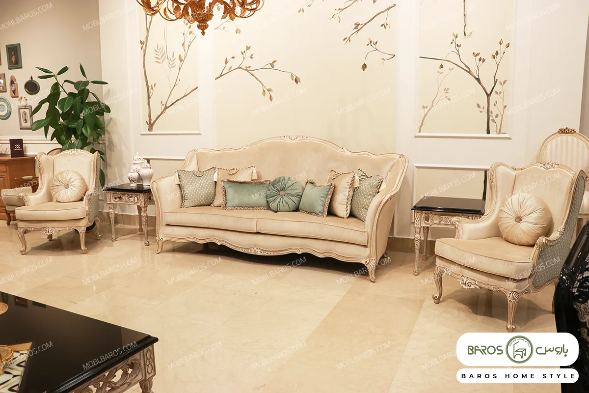 مدل مبل نئوکلاسیک 5 نفره جدید ساوین کد 1