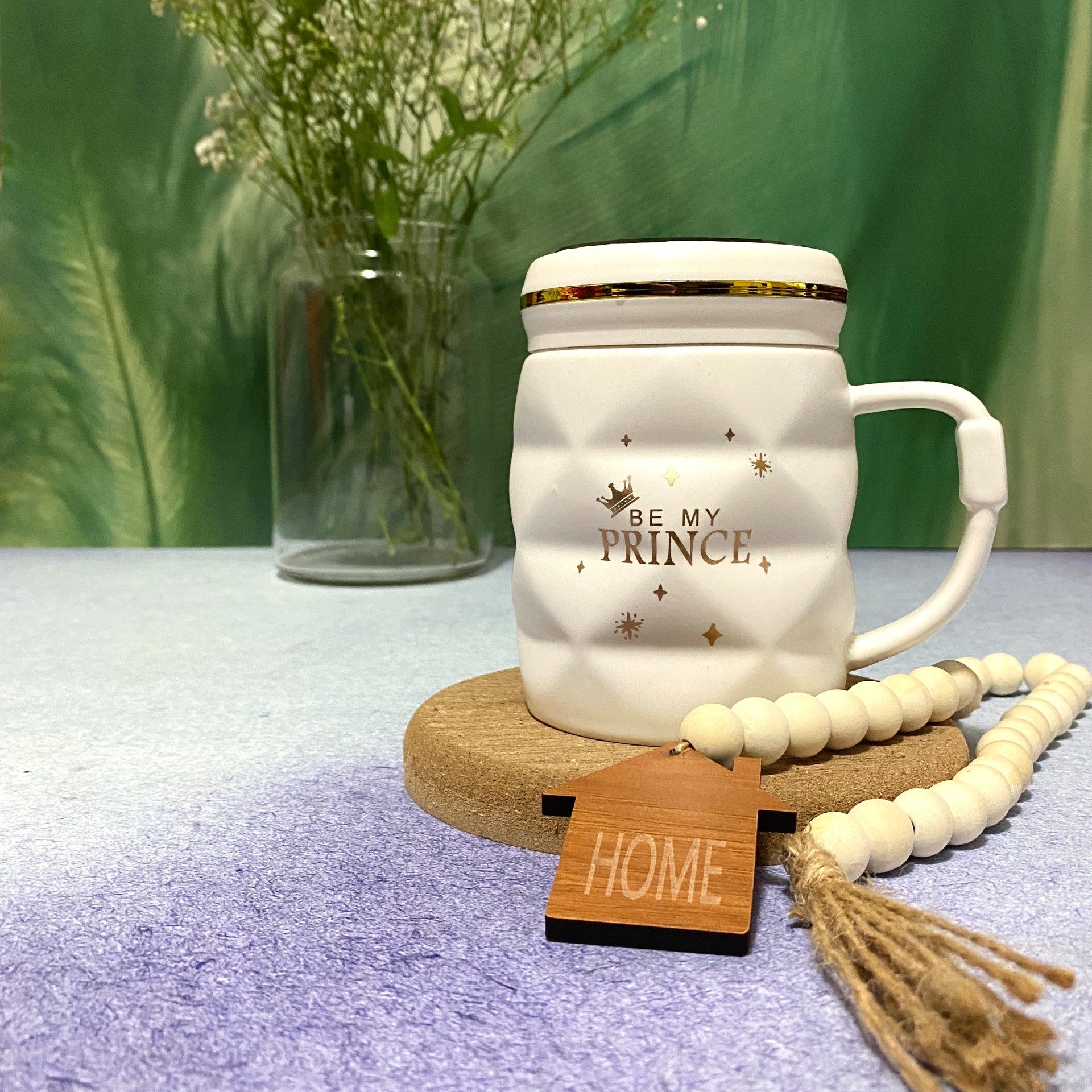 ماگ درب آینه ای طرح prince رنگ سفید 