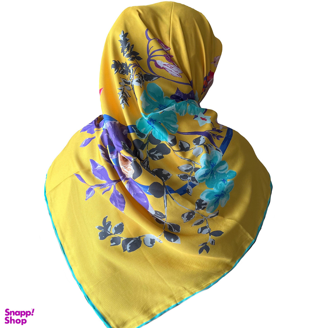 روسری ابریشم زنانه مدل کجراه طرح گل درشت