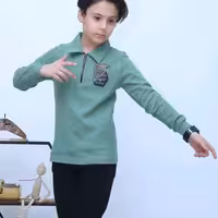 بلوز پسرانه یقه دار زیپ خور