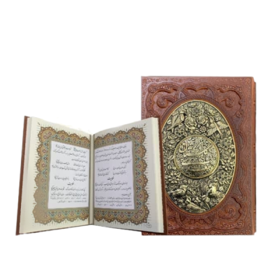 کتاب نفیس گلستان سعدی قاب کشویی طرح چرم ومس قطع وزیری