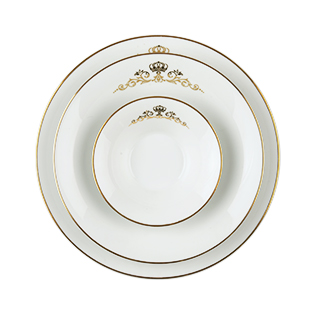 سرویس چینی 35 پارچه غذاخوری کوئین طلایی