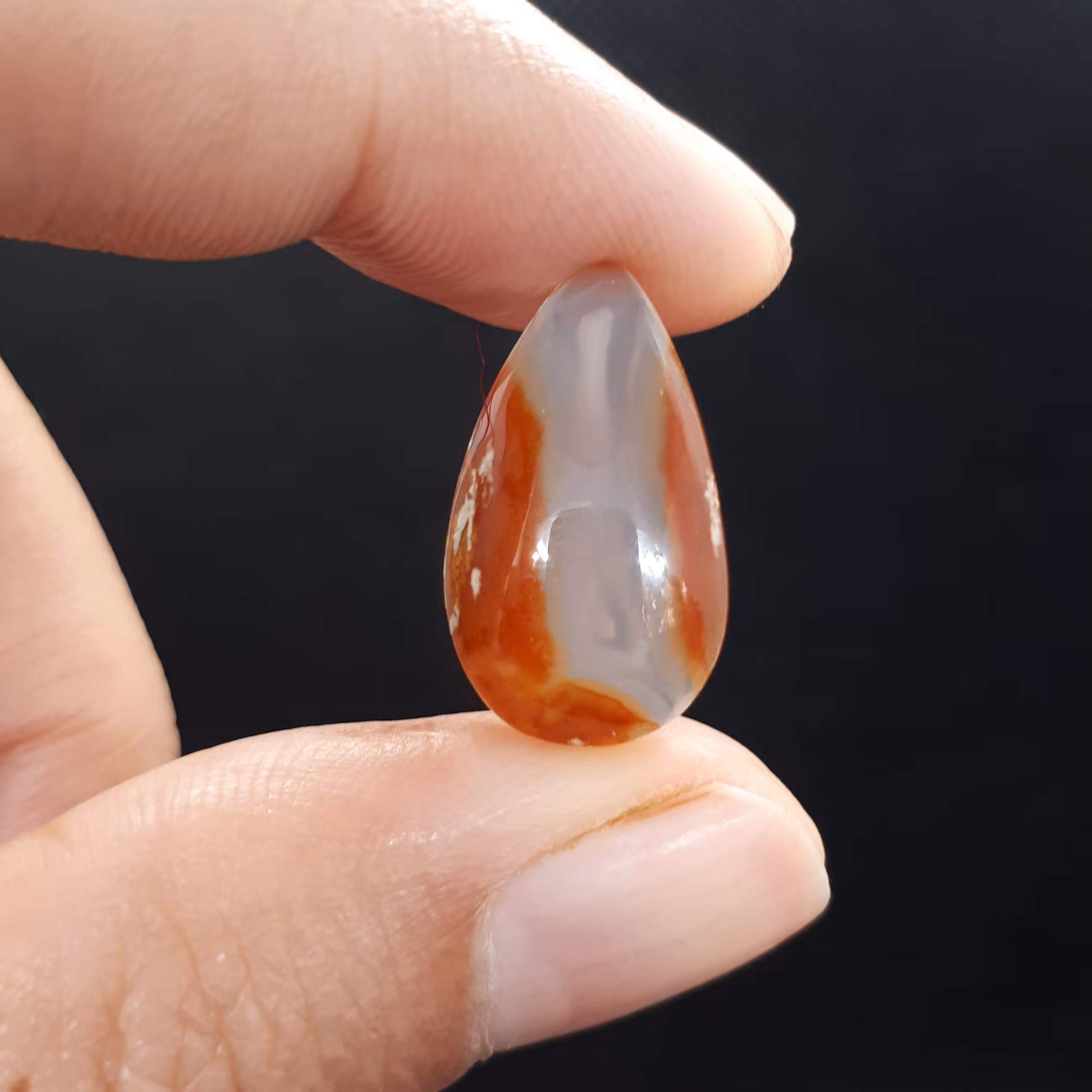 نگین سنگ عقیق طرح اشک